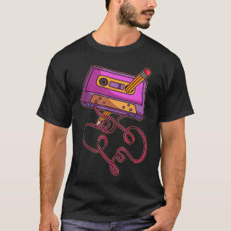 80年代カセットテープ鉛筆 1980年代 レトロ ヴィンテージ 思い出 Tシャツ