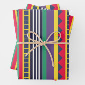 80年代カラフルストライプ模様 ラッピングペーパーシート (インサイチュ)