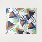 80年代カラーアブストラクト | ネイビー ローズゴールド ミント 90年代 タペストリー (正面(横))