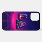 80年代カリフォルニアスタイルネオンLAタイポグラフィーアート Case-Mate iPhoneケース (裏面 (横))
