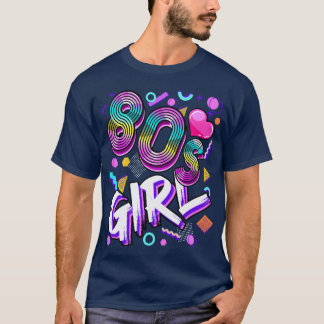 80年代ガール誕生日パーティー レトロな女性 1980年代の女の子 Tシャツ