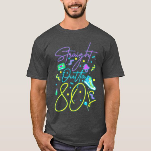 80年代クールネオンサイン ギフト Tシャツ (正面)