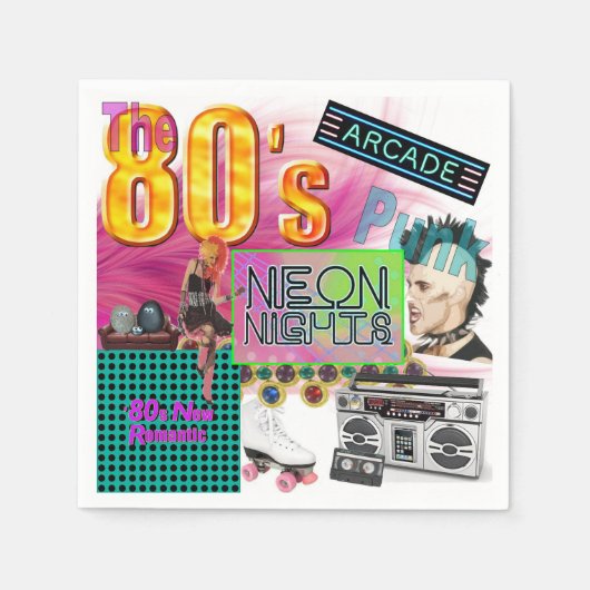 80年代コラージュのカクテルナプキン スタンダードカクテルナプキン (正面)