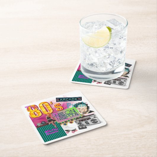 80年代コラージュ スクエアペーパーコースター (インサイチュ)