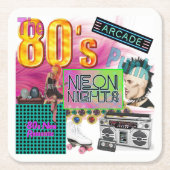80年代コラージュ スクエアペーパーコースター (正面)
