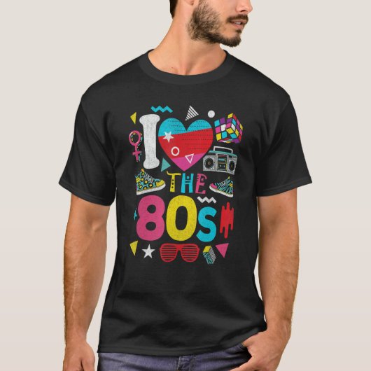80年代シャツ80年代シャツ80年代の洋服を好む Tシャツ (正面)