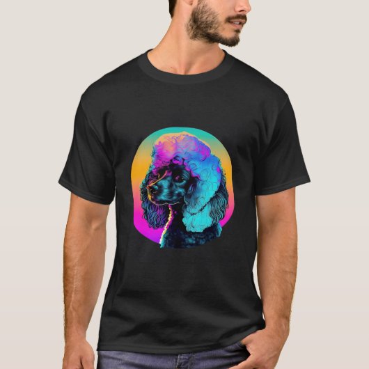 80年代シンセウェーブとプードルの美学 Tシャツ (正面)