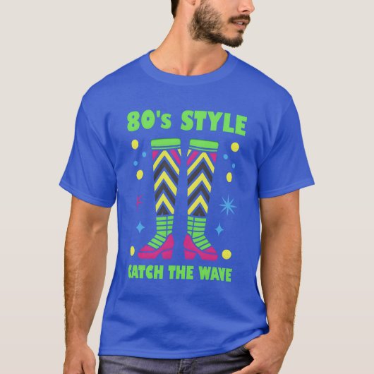 80年代スタイルのレッグウォーマー キャッチザウェーブ ギフト Tシャツ (正面)