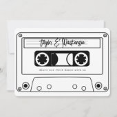 80年代スタイルのレトロ音楽テープ ウェディング 招待状 (正面)