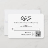 80年代スタイルのレトロ音楽テープ ウェディングRSVP 招待状 (裏面)