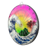 80年代スタイル素晴らし波とヤシの木 ダーツボード (正面右)