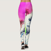 80年代スタイル素晴らし波とヤシの木 レギンス (裏面)