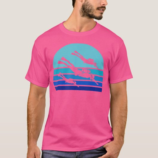 80年代ダイバー深いシーダイビング Tシャツ (正面)