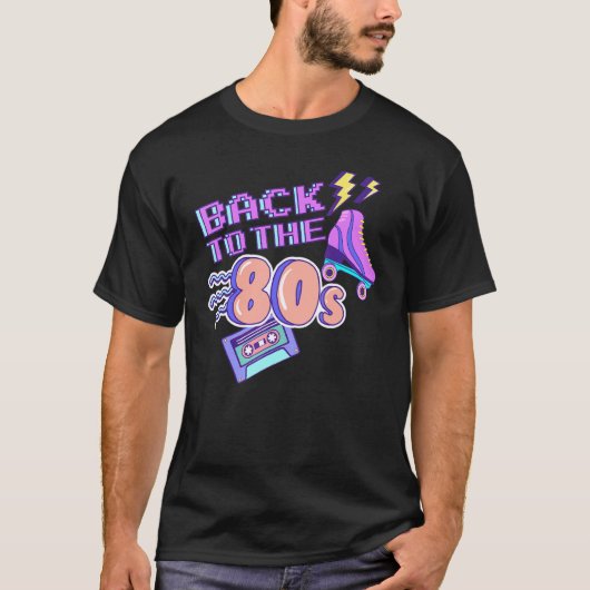 80年代テーマパーティー戻る80年代のドレスコファンシースト Tシャツ (正面)
