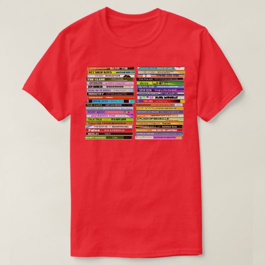 80年代ニューウェーブシングルレトロCDコレクション Tシャツ (デザイン正面)