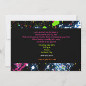 80年代ネオングロー絵を描パーティの招待状 招待状 (裏面)