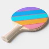 80年代ネオンサンライズはっきりしたストライプの 卓球ラケット (正面アングル)