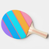 80年代ネオンサンライズはっきりしたストライプの 卓球ラケット (横)