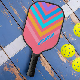 80年代ネオンサン懐かしいヴィンテージチェブロンwithネーム ピックルボールラケット