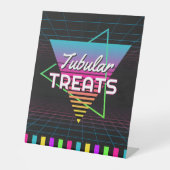 80年代ネオンレトロパーティー食品台座看板 台座サイン (正面)