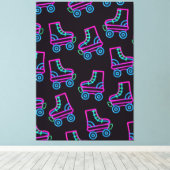 80年代ネオンローラースケート キャンバスプリント (インサイチュ (ウッドフロア))