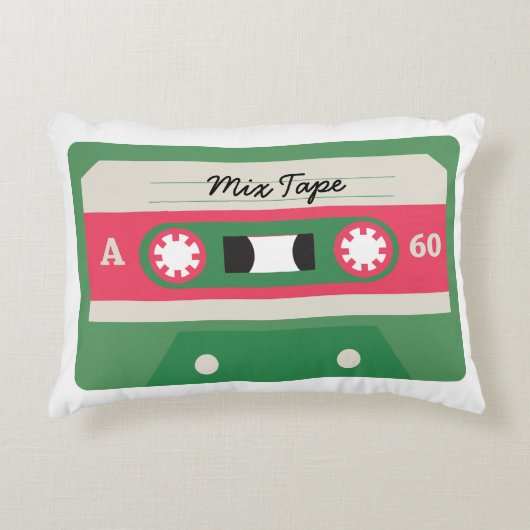80年代ノベルティカセットテープイラストレーション アクセントクッション (正面)