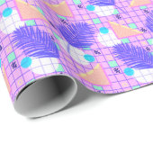 80年代パステルジオグラフィクスメンフィス葉パーム ラッピングペーパー (ロールコーナー)
