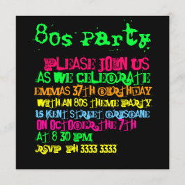 80年代パーティの招待状 招待状