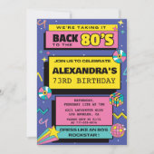 80年代パーティーレトロ予算73歳の誕生日招待状 招待状 (正面)