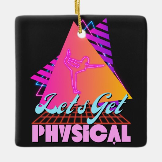 80年代フィットネス Let's Get Physical セラミックオーナメント (正面)