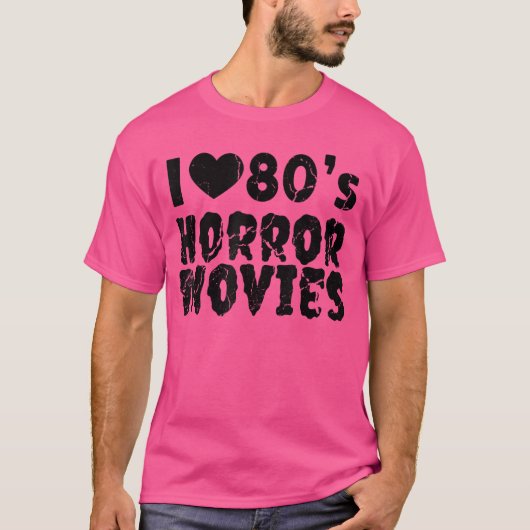80年代ホラー映画が大好き 怖いハロウィン映画 V Tシャツ (正面)