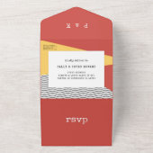 80年代ポップ・アートのメンフィススタイル結婚ズ オールインワン招待状 (外側)