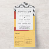 80年代ポップ・アートのメンフィススタイル結婚ズ オールインワン招待状 (内側)