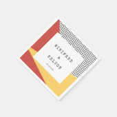 80年代ポップ・アートのメンフィススタイル結婚ズ スタンダードカクテルナプキン (角)