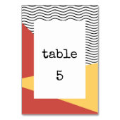 80年代ポップ・アートのメンフィススタイル結婚ズ テーブルナンバー (裏面)