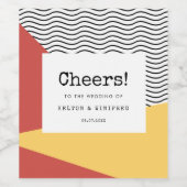 80年代ポップ・アートのメンフィススタイル結婚ズ ワインラベル (シングルラベル)