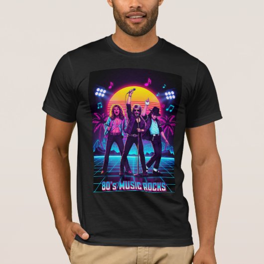 80年代ミュージック・ロックス・レトロ・レジェンズ・コンサートTシャツ Tシャツ (正面)