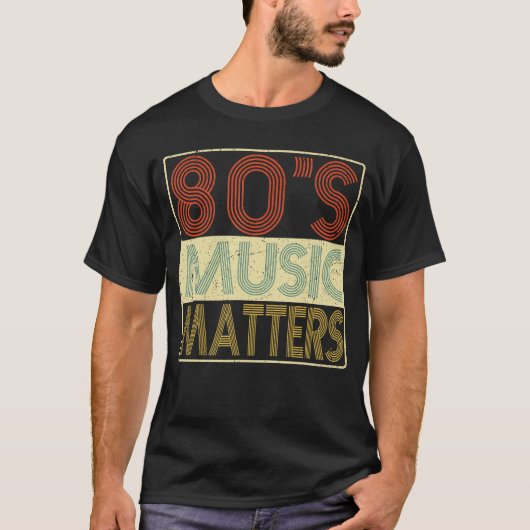 80年代ミュージック 80年代音楽大事 レトロ ヴィンテージ ギフト 楽しい Tシャツ (正面)