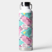 80年代メンフィスアクティブピンクターコイズ ウォーターボトル (正面)