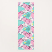 80年代メンフィスアクティブピンクターコイズ ヨガマット (正面)