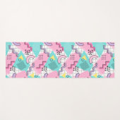 80年代メンフィスアクティブピンクターコイズ ヨガマット (正面(横))