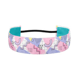 80年代メンフィスアクティブピンク薄紫 アスレチックヘッドバンド