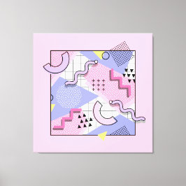 80年代メンフィスアクティブピンク薄紫 キャンバスプリント