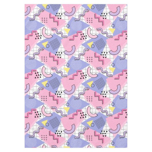 80年代メンフィスアクティブピンク薄紫 テーブルクロス (正面)