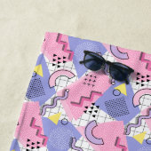 80年代メンフィスアクティブピンク薄紫 ビーチタオル (インサイチュ)