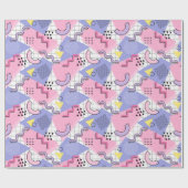 80年代メンフィスアクティブピンク薄紫 ラッピングペーパー (フラット)