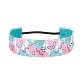 80年代メンフィス活発なピンク色ライトブルー アスレチックヘッドバンド (正面)