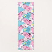 80年代メンフィス活発なピンク色ライトブルー ヨガマット (正面)