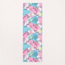 80年代メンフィス活発なピンク色ライトブルー ヨガマット