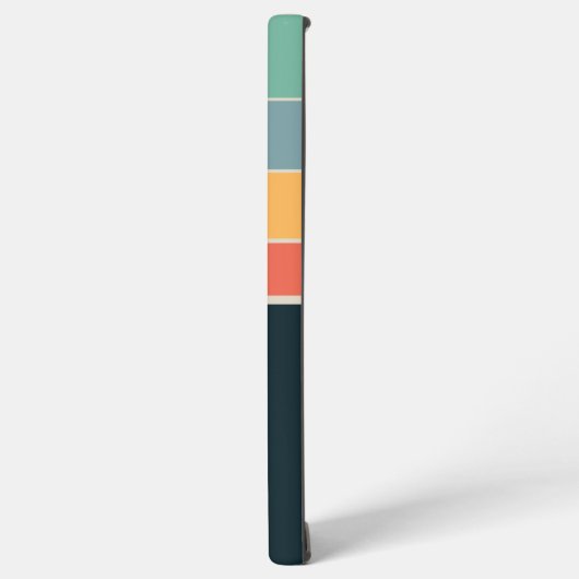 80年代モノグラムのヴィンテージネイビーブルーとピンクストライプ色 SAMSUNG GALAXYケース (左側面)